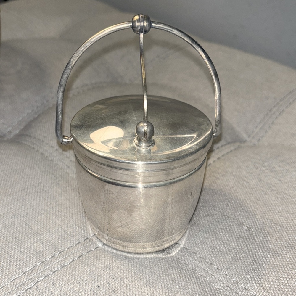 Sugar cube/Ice caddy w Glass Insert Vintage 1950's